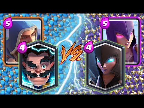 WIZARD + ELECTRO WIZARD VS WITCH + NIGHT WITCH - Clash Royale Battle #240