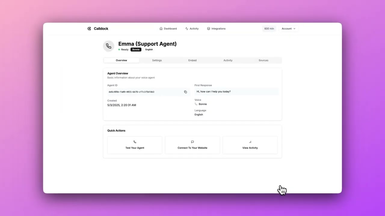 Calldock video preview