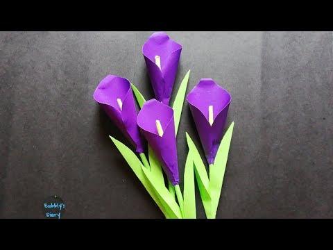 How to make calla lily paper flower - Easy DIY flower making Video