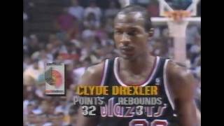 Clyde Drexler Scores 33 in Clutch Finals Win vs. Pistons (Game 2)