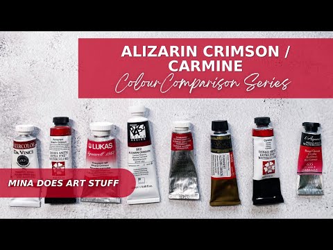 Alizarin Crimson & Carmine - Colour Comparison Series - Mina Does Art Stuff