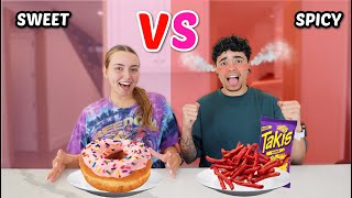 SWEETEST VS SPICY FOOD CHALLENGE!