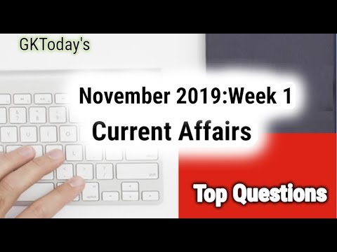 November 2019 Week 1(01-07 November) Current Affairs[English]