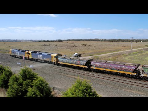 Pacific National 7734V Grain Train Departs Gheringhap Loop (13/11/2023) - PoathTV Australian Railway