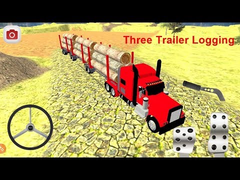 Three Trailer Logging Video