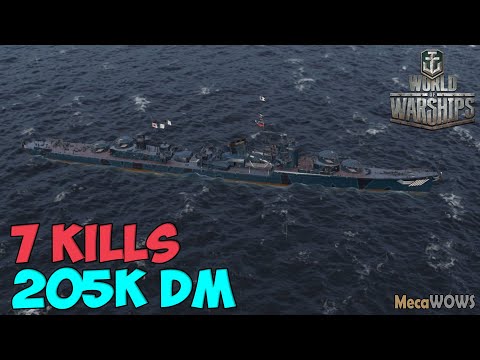 World of WarShips | Kitakaze | 7 KILLS | 205K Damage - Replay Gameplay 4K 60 fps