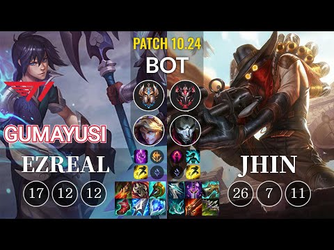 T1 Gumayusi Ezreal vs Jhin Bot - KR Patch 10.24