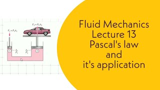 Fluid Mechanics | L13 | Pascal's law| Application | GATE, ESE