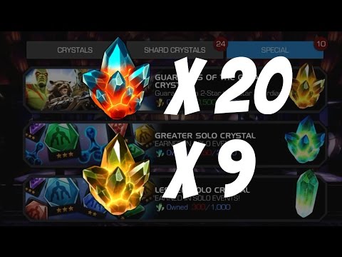 Marvel Contest of Champions Crystal Opening:  20 Premium Hero and 9 Guardian of the Galaxy Crystals