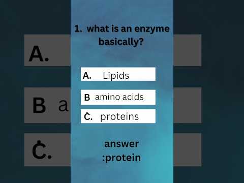 Enzymes are biological molecules, predominantly proteins, that act as catalysts. #biology  #enzymes