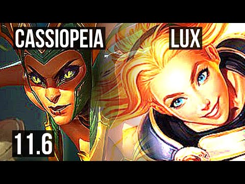 CASSIOPEIA vs LUX (MID) | 7/1/5, 66% winrate, Godlike | BR Master | v11.6