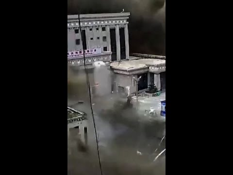 Second angle shows massive mudslide engulf border crossing