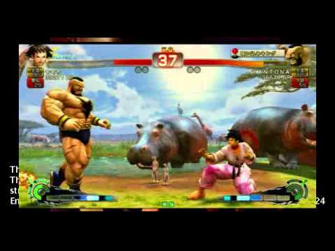 SSF4 AE: Momochi (Makoto) vs CANTONA (Zangief) -  NSB19 (Blocks)