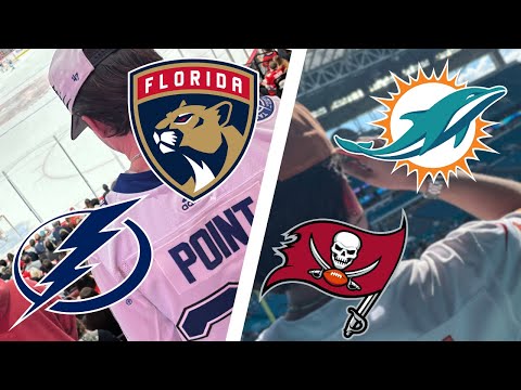 TAMPA SPORTS TRIP TO SOUTH FLORIDA! Lightning vs Panthers & Bucs vs Dolphins | VLOG