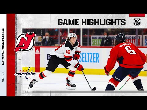 Devils @ Capitals 1/2/22 | NHL Highlights
