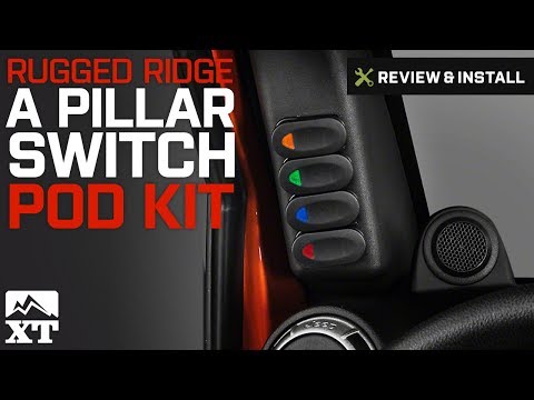 Jeep Wrangler Rugged Ridge Black A Pillar Switch Pod Kit (2007-2017 JK) Review & Install