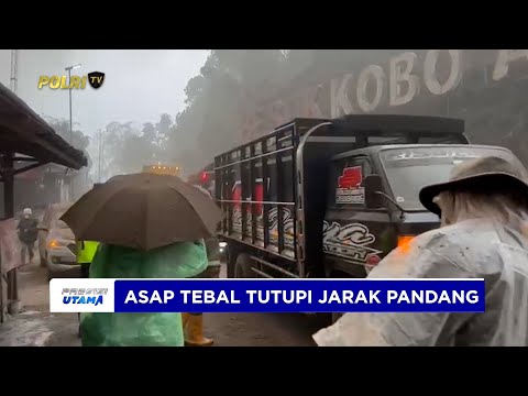 POLDA JATIM DAN POLRES LUMAJANG BERSIAGA BUKA TUTUP JALAN SEIRING ASAP TEBAL SEMERU