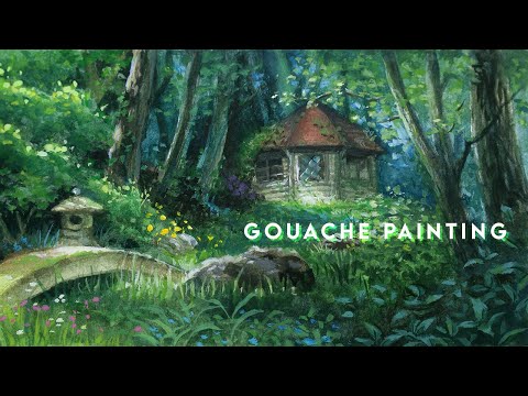 I finally painted a Studio Ghibli study! 🌿 GOUACHE TIMELAPSE