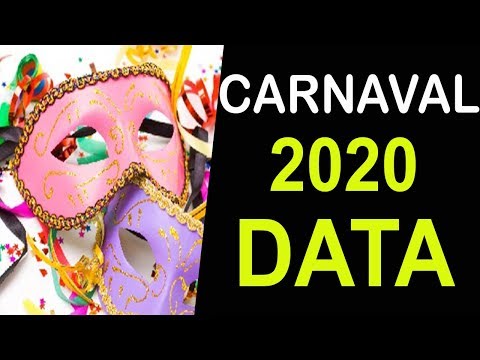 CARNAVAL 2020 DATA - DIA QUE CAI O CARNAVAL 2020