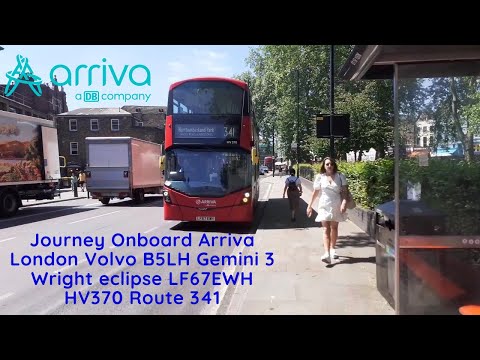 Journey Onboard Arriva London Volvo B5LH Gemini 3 Wright Eclipse HV370 LF67EWH Route 341