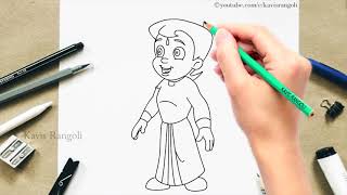 How to Draw Chota Bheem Easy  Step by step simple 