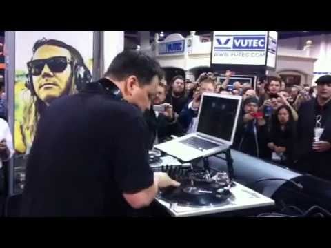 Mixmaster Mike performs at Skullcandy booth at CES in Las Vegas
