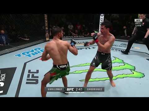 MAX HOLLOWAY VS YAIR RODRIGEUZ - YAIR RODRIGEUZ LANDS CRAZY FLYING BACKFLIP KICK ON MAX HOLLOWAY