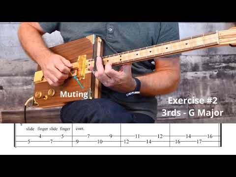 Cigar Box Guitar Slide Exercise #2 - Playing 3rds with a Slide
