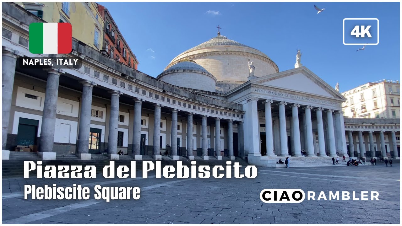 Embark on an engaging virtual voyage through Naples' iconic Piazza del Plebiscito, Italy.