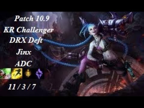 DRX Deft - Jinx vs Kai'Sa - KR Challenger 845 LP - Patch 10.9