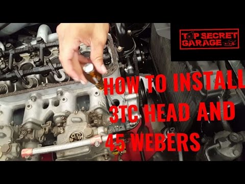 How to install toyota 3tc head and 45 sidedrafts webers