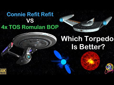 4K Connie Refit Refit VS 4X TOS Romulan Bird of Prey - Torpedo Test - Star Trek Ship Battles