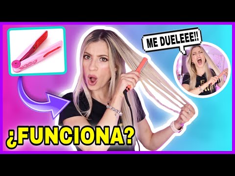 PROBANDO LA PLANCHA DE CABELLO MÁS PEQUEÑA DEL MUNDO | UNA PLANCHA DE JUGUETE? NatyGloss