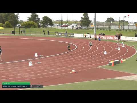 Mixed U14 4x100m Timed Final 3: 2021 Commonwealth Bank State Relays Championships // LAVicTV