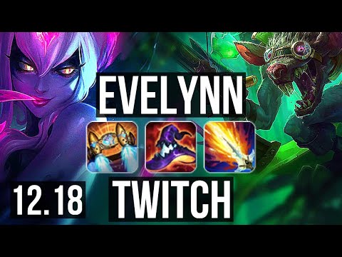 EVELYNN vs TWITCH (JNG) | 3.7M mastery, 7 solo kills, 300+ games | EUW Master | 12.18