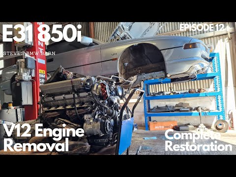 BMW E31 850i "Glacier" - Complete Restoration - V12 Engine Removal - Episode 12