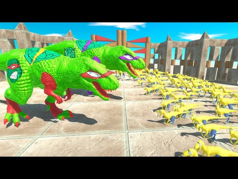 ⚡ NINJA T-REX vs Minions DEATH RUN - 🦖 Animal Revolt Battle Simulator 🦕