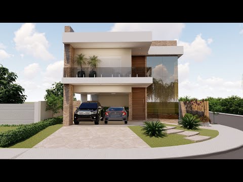 Tour pela Fachada - Casa sobrado de esquina, alto padrão, 4 dormitórios e piscina