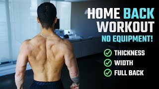 How To Build A Big Back At Home (NO WEIGHTS & NO PULL-UP BAR)