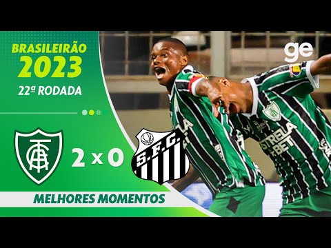 Gols e lances de América-MG x Santos