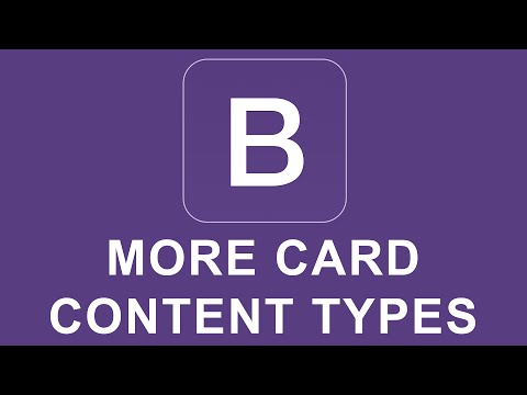 Bootstrap 4 Tutorial 22 - More Card Content Types