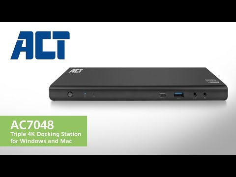 ACT USB-C Docking Station 4K, for 2 or 3 HDMI/DisplayPort monitors, DisplayLink