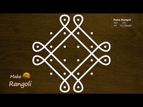 Easy Sikku Kolam with 6x2 dots | Melika Muggulu | Make Rangoli