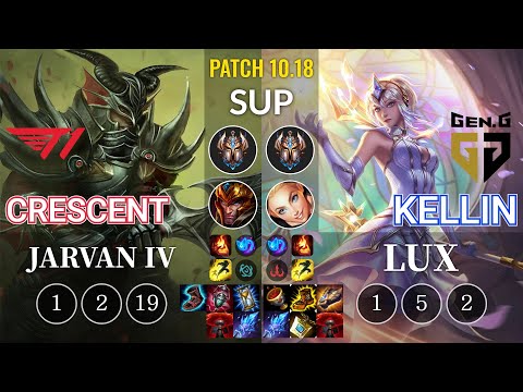 T1 Crescent Jarvan IV vs GEN Kellin Lux Sup - KR Patch 10.18