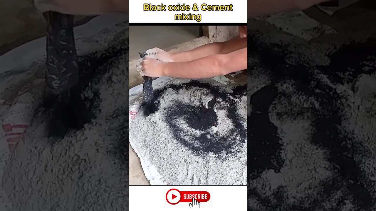 Black oxide colour mixing with cement #oxide #cement #construction