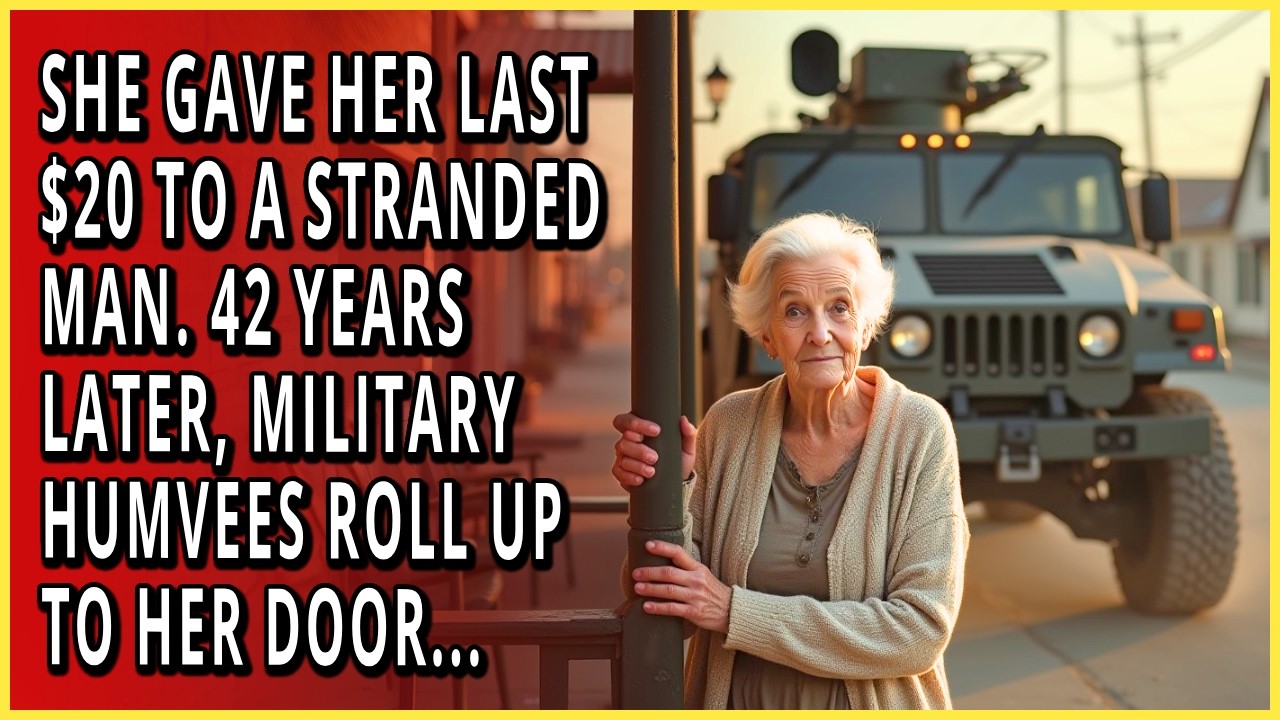 She Gave Her Last $20 to a Stranded Man. 42 Years Later, Military Humvees Roll Up to Her Door…
