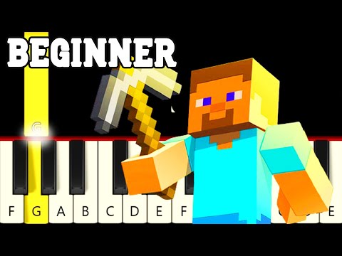 Minecraft - Sweden - Very Easy and Slow Piano tutorial - Only White Keys