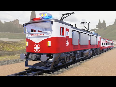Lego Train Ambulance cartoon - Lego Train Rescue cartoon - Choo choo train kids videos