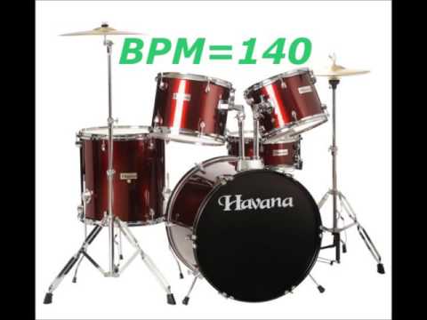 BPM=140 Simple Shuffle Beat - Drum Track / Loop / Metronome