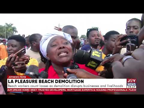 La Pleasure beach demolition: La MP clashes with security personnel over demolition exercise.